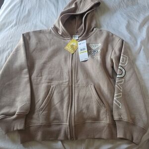 Roxy Warm Taupe (Tan) Zip Up Hoodie Sz 8/10